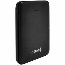 Внешний аккумулятор Oxion PowerBank UltraThin 6000mAh, покр. carbon, индикатор, черный