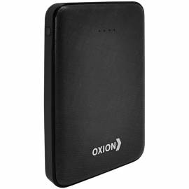 Внешний аккумулятор Oxion Powerbank UltraThin 10000 mAh, покр. carbon, индикатор, черный