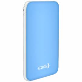 Внешний аккумулятор Oxion PowerBank UltraThin 10000mAh, покр. soft-touch индикатор, фонарь, голубой