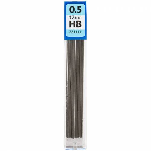 Грифели для механических карандашей OfficeSpace, 12шт., 0,5мм, HB