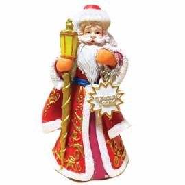 Елочное украшение из полирезины "Дед Мороз с фонариком", 9*5*5см