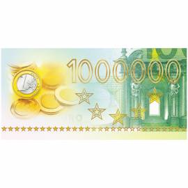 Конверт для денег Hatber "Миллион евро", 169*84мм, 3D фольга