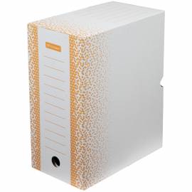 Короб архивный с клапаном OfficeSpace "Standard" плотный, микрогофрокартон, 150мм, оранжевый,до1400л