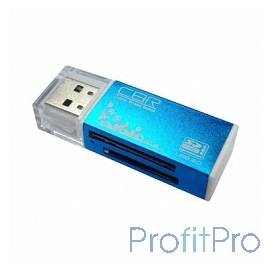 USB 2.0 Card reader CBR/Human ("Glam") CR-424, синий цвет, All-in-one, Micro MS(M2), SD, T-flash, MS-DUO, MMC, SDHC,DV,MS PRO, 