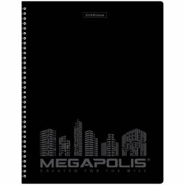 Папка с 40 вкладышами на спирали Erich Krause "Megapolis", 600мкм, черная