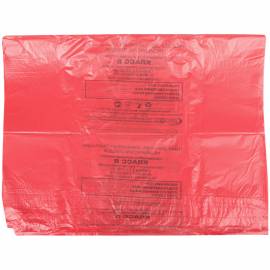 Мешки для медицинского мусора 70*80см, класс В, 50шт., красные, со стяжкой и биркой