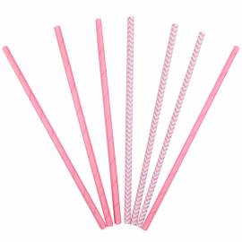 Трубочки для коктейля ПатиБум "Pink", 12шт., бумажные, европодвес
