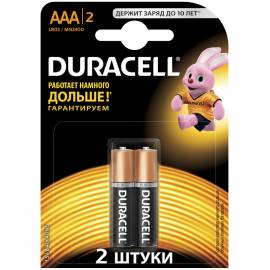 Батарейка Duracell Basic AAA (LR03) алкалиновая, 2BL