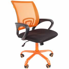 Кресло оператора Chairman 696 Cmet, ткань черная/сетка оранжевая, механизм качания