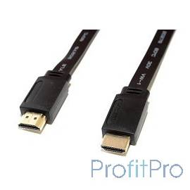 5bites APC-185-005 Кабель HDMI M / HDMI M V1.4b, высокоскоростной, ethernet+3D, зол.разъемы, плоский, 5м.