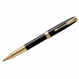 Ручка-роллер Parker "Sonnet Black Lacquer GT" черная, 0,8мм, подар. уп.