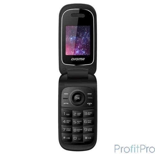 Мобильный телефон Digma A205 2G Linx черный раскладной 2Sim 1.77" TFT 128x160 0.08Mpix BT [1004727]
