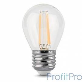 GAUSS 105802205 Светодиодная лампа LED Filament Шар E27 5W 450lm 4100K 1/10/50 