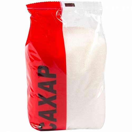 Сахар песок 0,9кг, полиэтиленовый пакет