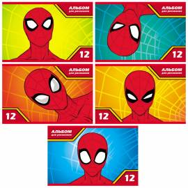 Альбом для рисования 12л., А5 на скрепке Hatber "Marvel. Человек паук"
