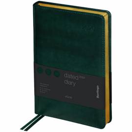 Ежедневник датированный 2020г., А5, 184л., кожзам, Berlingo "xGold", зол. срез, зеленый