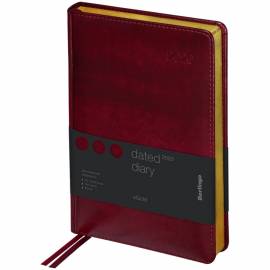 Ежедневник датированный 2020г., А5, 184л., кожзам, Berlingo "xGold", зол. срез, бордовый