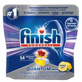Таблетки для посудомоечной машины Finish "Quantum Max" Лимон", 54шт.