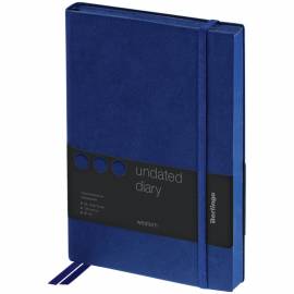 Ежедневник недатированный, A5, 136л., кожзам, Berlingo "Western", с резинкой, синий