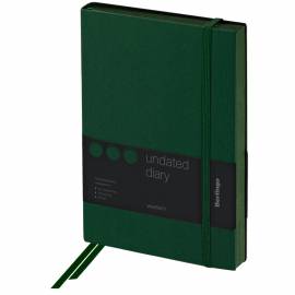 Ежедневник недатированный, A5, 136л., кожзам, Berlingo "Western", с резинкой, зеленый
