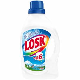 Средство жидкое для машинной стирки Losk "Горное озеро", гель, для белого белья, 1,3л