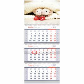 Календарь квартальный 3 бл. на 3 гр. OfficeSpace Standard "Символ года", с бегунком, 2020