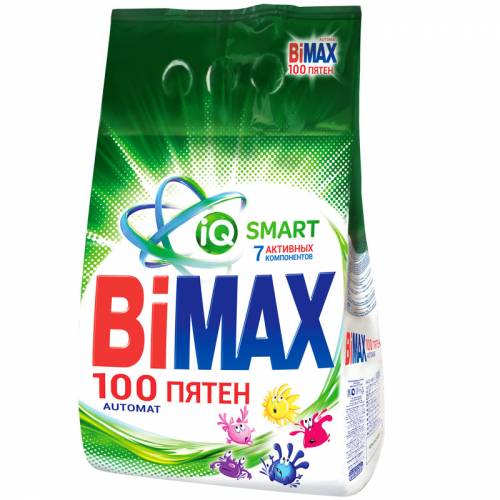 Порошок для машинной стирки BiMax "100 пятен", 4,5кг
