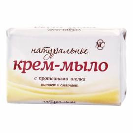 Крем-мыло Невская Косметика "Натуральное", с протеинами шелка, бумажная обертка, 90г