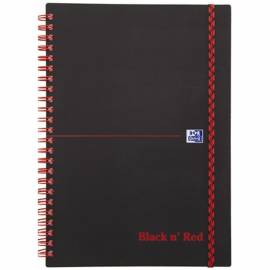Записная книжка А5 70л. на гребне "Black’n’Red", 90г/м2, пластик. обложка, на резинке, клетка