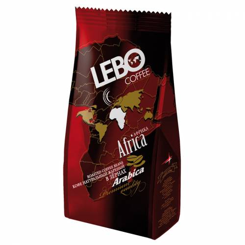 Кофе в зернах LEBO "Африка", арабика, мягкая упаковка, 250г