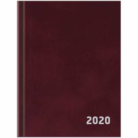 Ежедневник датированный 2020г., A6, 168л., бумвинил, OfficeSpace, бордовый