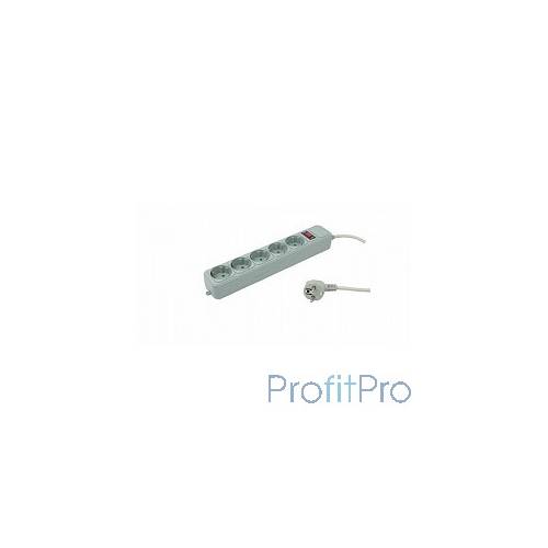 PC PET Сетевой удлинитель AAP01006-3-GR 3м (5 розеток, EURO, EURO/RUS), серый 619890