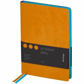 Ежедневник недатированный, A5, 136л., кожзам, Berlingo "Fuze", цветной срез, оранжевый