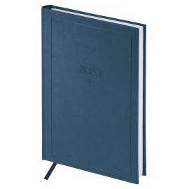 Ежедневник датированный 2020г., A5, 176л., кожзам, OfficeSpace "Brilliance", синий