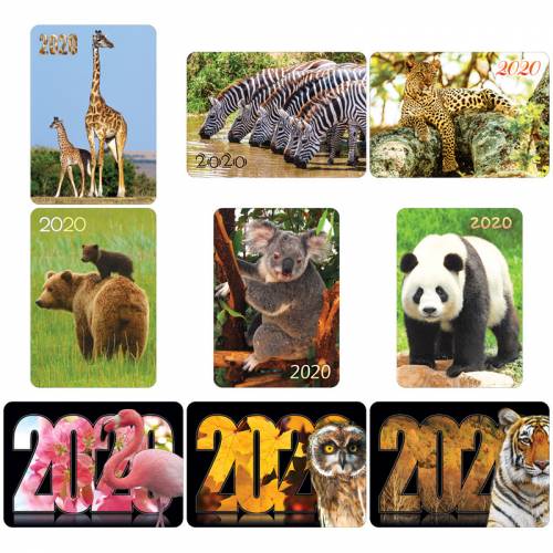 Календарь карманный Hatber "Животные", глянцевая ламинация, 2020г