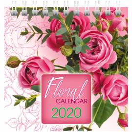 Календарь-домик 101*101мм, Hatber "Квадрат"-Flora, на гребне, 2020г