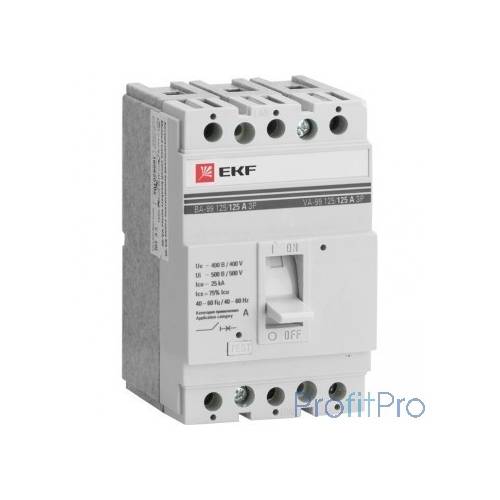 EKF mccb99-125-40 Выключатель автоматический ВА-99 125/40А 3P 25кА EKF PROxima