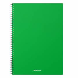 Тетрадь 60л., А4, клетка на гребне Erich Krause "Classic", зеленая пластиковая обложка