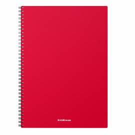 Тетрадь 60л., А4, клетка на гребне Erich Krause "Classic", красная пластиковая обложка