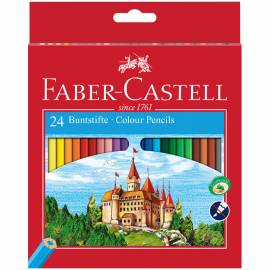 Карандаши цветные Faber-Castell, 24цв., заточен., картон, европодвес