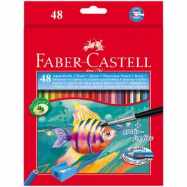 Карандаши акварельные Faber-Castell, 48цв+кисть, картон, европодвес