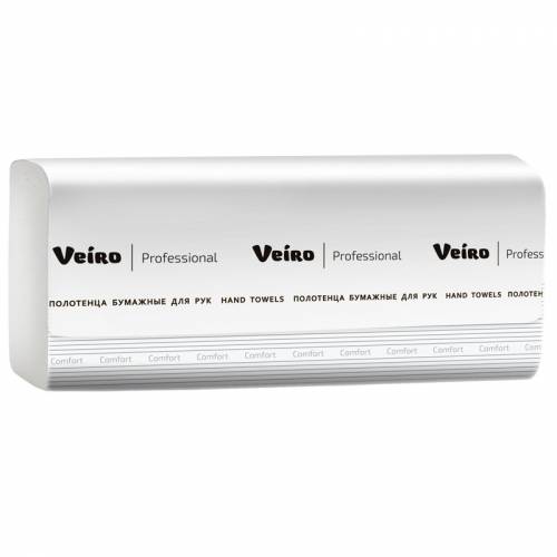 Полотенца бумажные лист. Veiro Professional "Comfort"(W-сл), 2 слойн., 150л/пач.