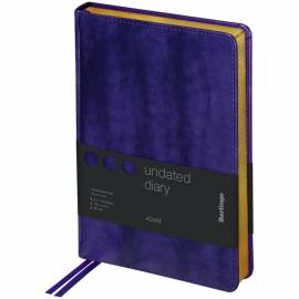 Ежедневник недатированный, A5, 160л., кожзам, Berlingo "xGold", зол. срез, фиолетовый