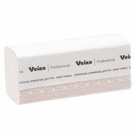 Полотенца бумажные лист. Veiro Professional "Premium" (V-сл), 1-сл., 250л/пач.,21*23, тисн., белые