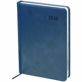 Ежедневник датированный 2020г., A5, 176л., кожзам, OfficeSpace "Vesper Index", синий