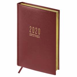 Ежедневник датированный 2020г., A5, 176л., кожзам, OfficeSpace "Dallas", коричневый, зол.срез