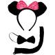 Карнавальный набор (ободок-уши Минни-Маус, хвост и галстук-бабочка), черный/розовый