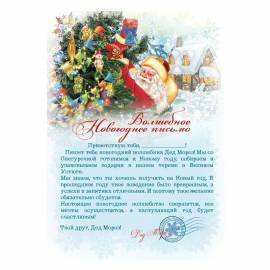 Письмо от Деда Мороза с конвертом "Дед Мороз и елка", 29,5*21см