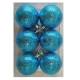 Набор пластиковых шаров 6шт, 60мм "Голубой калейдоскоп", голубой, пластиковая упаковка