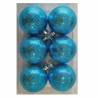 Набор пластиковых шаров 6шт, 60мм "Голубой калейдоскоп", голубой, пластиковая упаковка